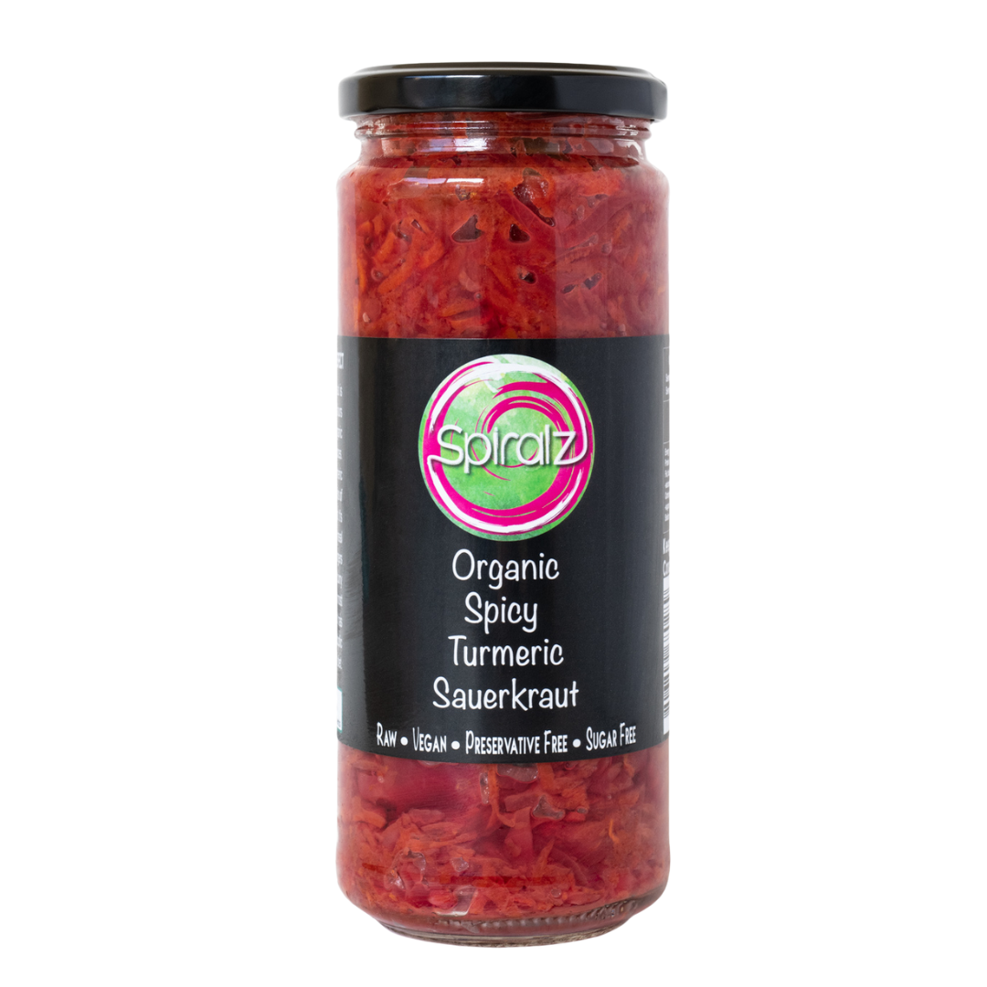 Raw Organic Spicy Turmeric Sauerkraut 430gram Jar