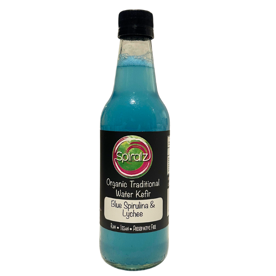 Raw Organic Traditional Water Kefir Blue Spirulina & Lychee 300ml