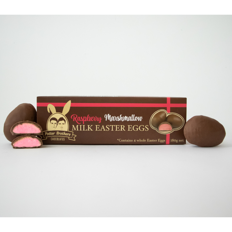 Milk Chocolate Raspberry Marshmallow Easter Eggs 180gram